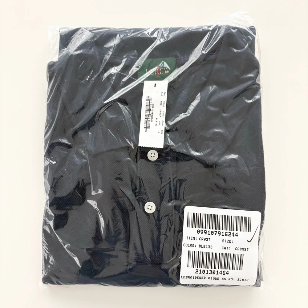 NWT J. Crew Classic Piqué Polo Shirt Short Sleeve Navy Blue